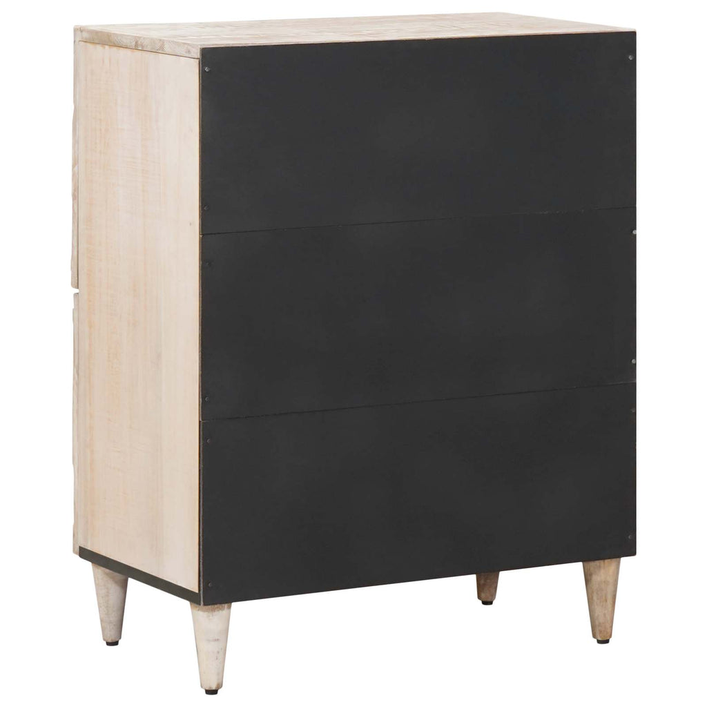 Sideboard mit Speicher Weiß 60 x 33,5 x 75 cm Massivholz Mango