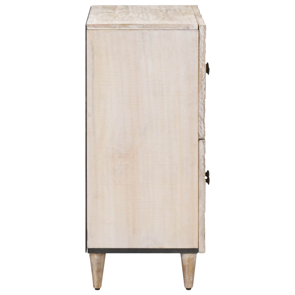 Sideboard mit Speicher Weiß 60 x 33,5 x 75 cm Massivholz Mango