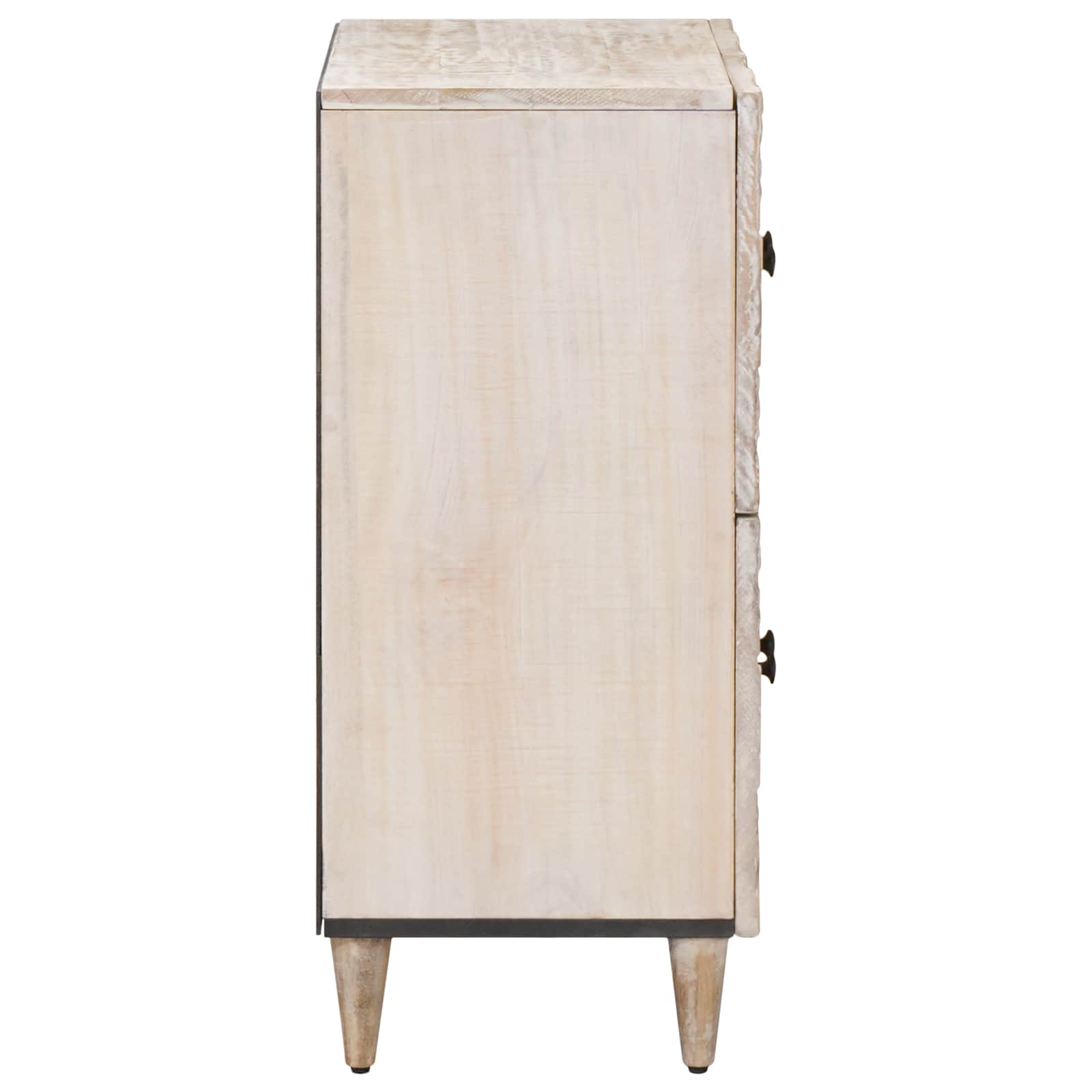 Sideboard mit Speicher Weiß 60 x 33,5 x 75 cm Massivholz Mango