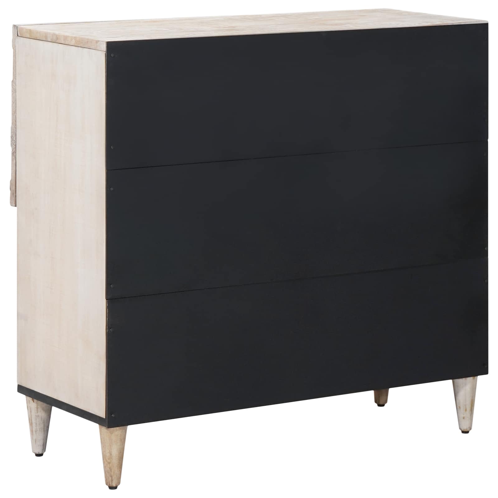 Sideboard mit Speicher Weiß 80 x 33,5 x 75 cm Massivholz Mango