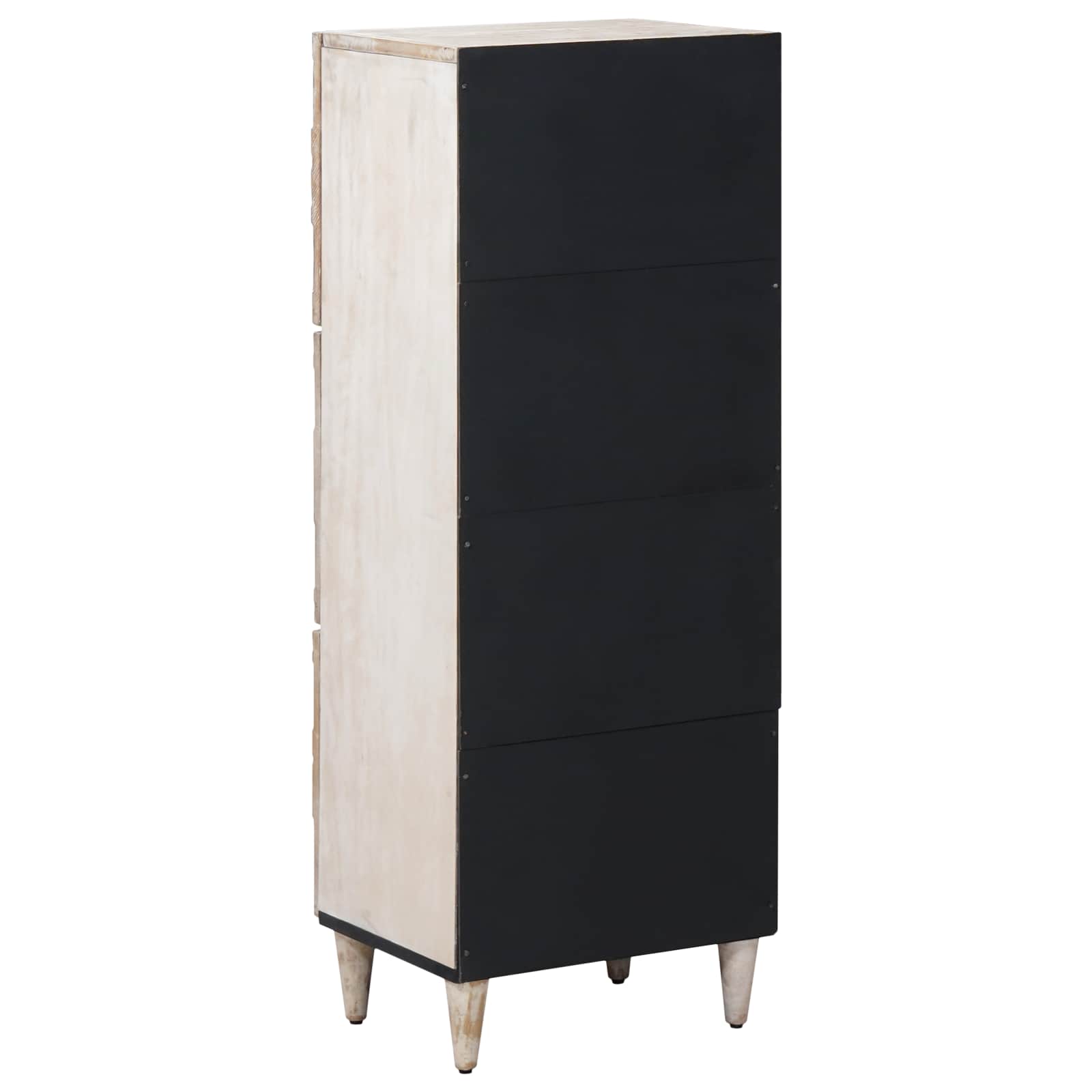 Hochschrank mit Regal Weiß 40 x 33,5 x 110 cm Massivholz Mango