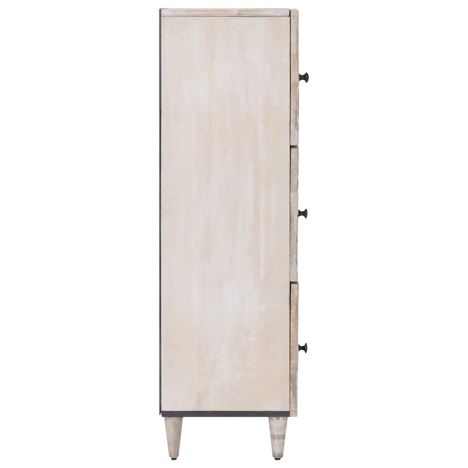 Hochschrank mit Regal Weiß 40 x 33,5 x 110 cm Massivholz Mango