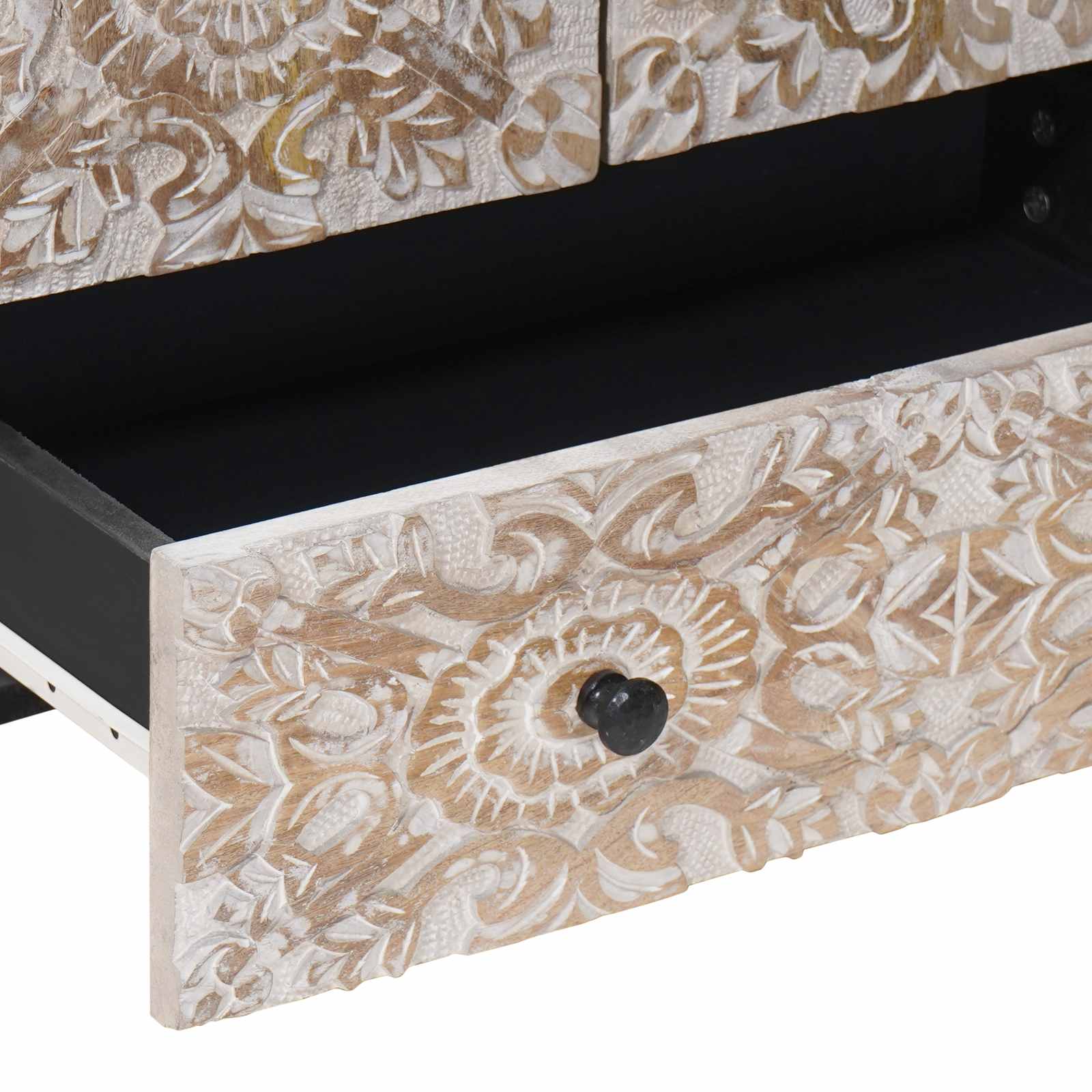 Hochschrank mit Regal Weiß 60 x 33,5 x 100 cm Massivholz Mango