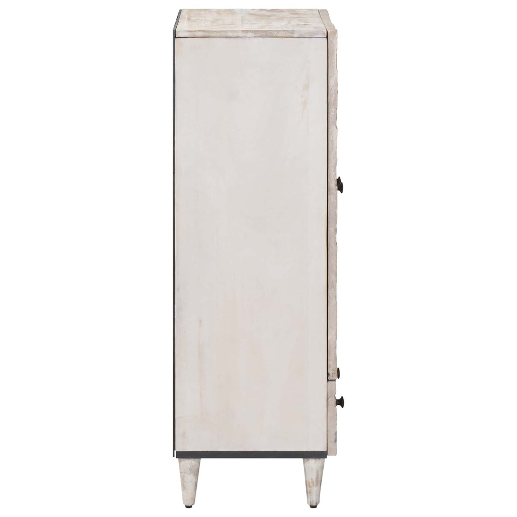 Hochschrank mit Regal Weiß 60 x 33,5 x 100 cm Massivholz Mango