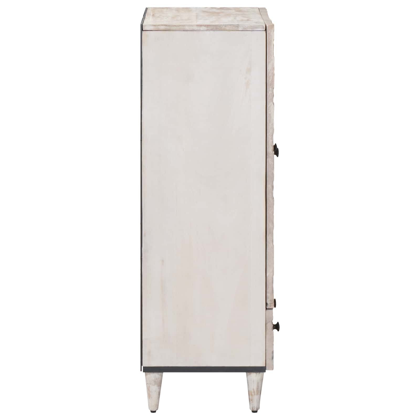 Hochschrank mit Regal Weiß 60 x 33,5 x 100 cm Massivholz Mango