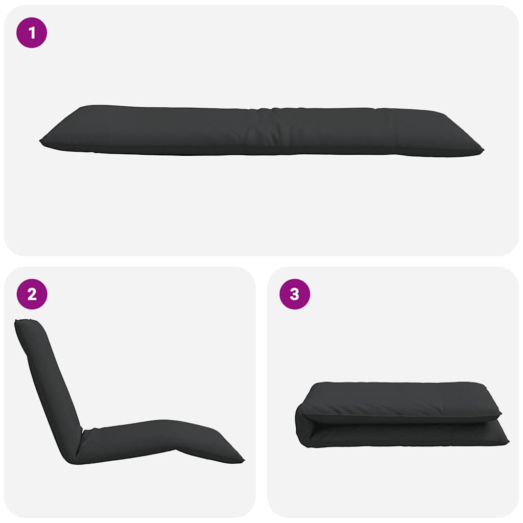Sonnenliege Klappbar Schwarz 175x54x8,5 cm Oxford-Gewebe