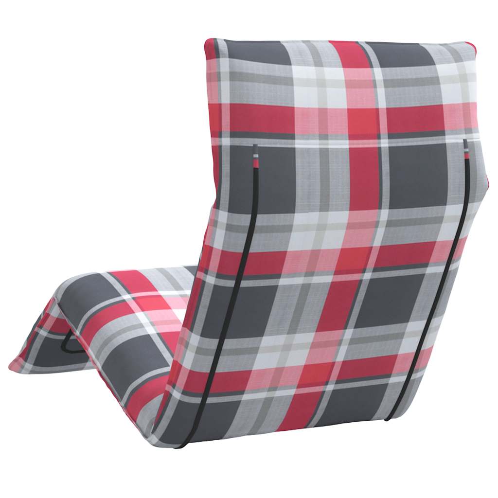 Sonnenliege Klappbar Rot Karomuster 175x54x8,5 cm Oxford-Gewebe