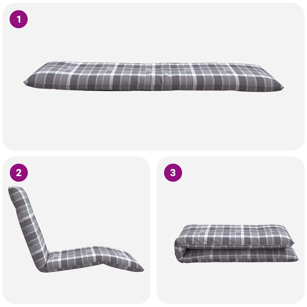 Sonnenliege Klappbar Grau Karomuster 175x54x8,5cm Oxford-Gewebe
