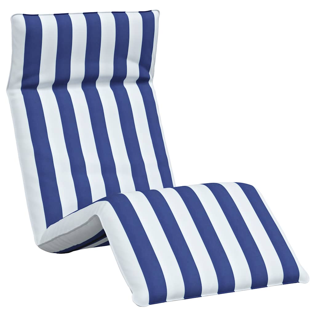 Sonnenliege Klappbar Blau und Weiß 175x54x8,5 cm Oxford-Gewebe