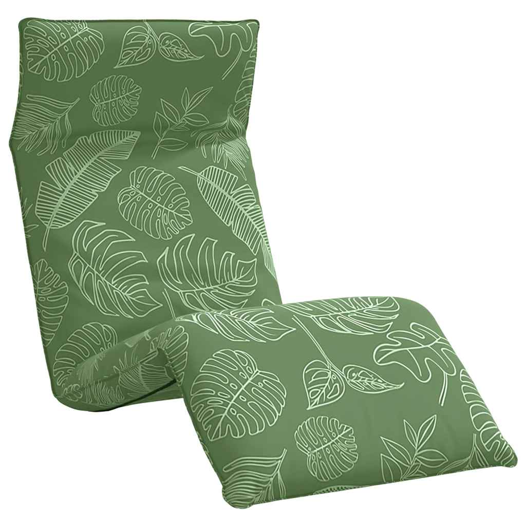 Sonnenliege Klappbar Blattmuster 175x54x8,5 cm Oxford-Gewebe