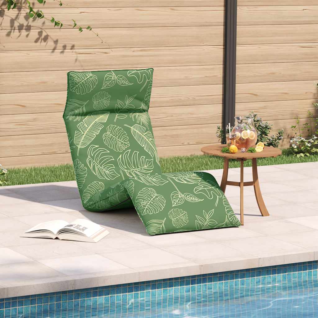 Sonnenliege Klappbar Blattmuster 175x54x8,5 cm Oxford-Gewebe