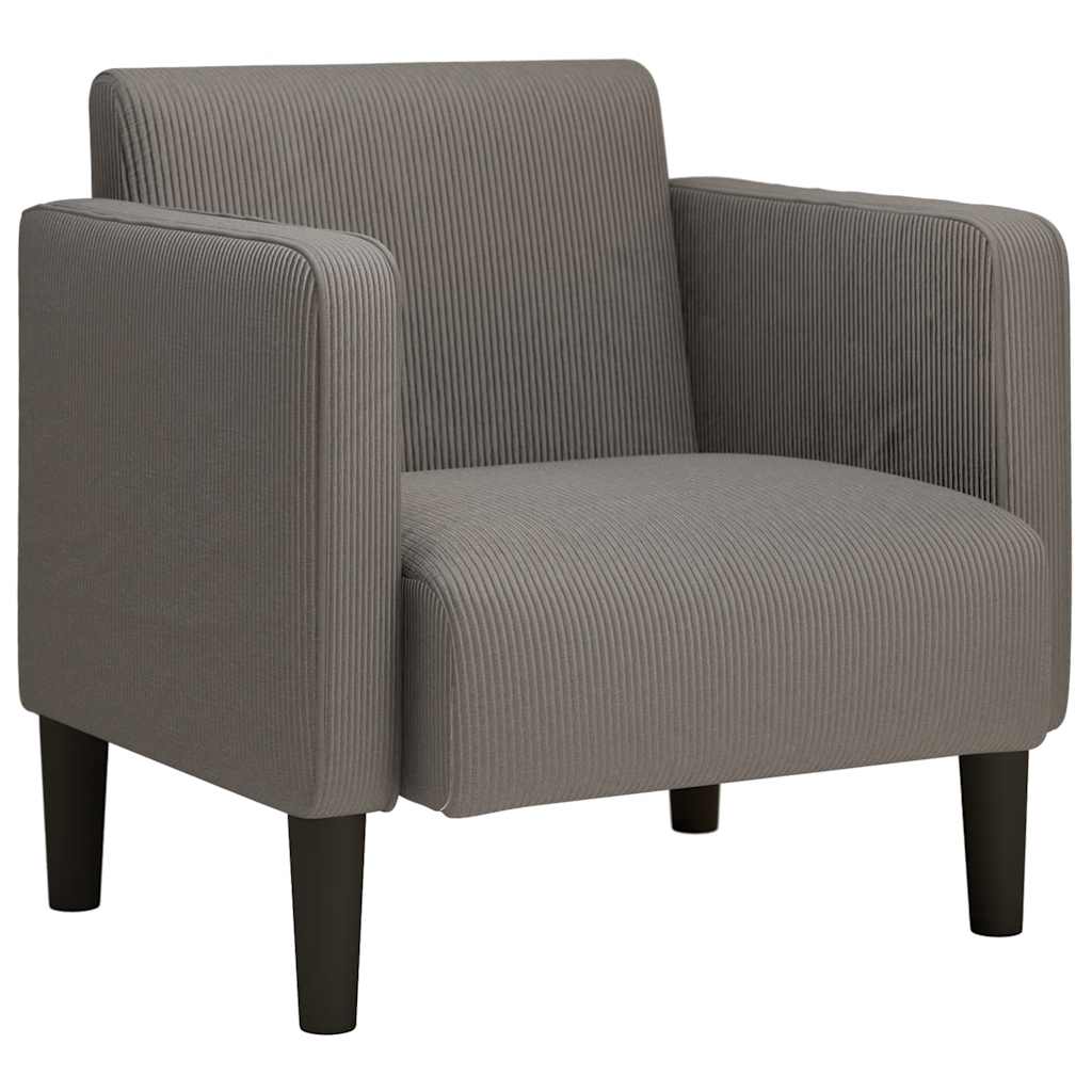 Sessel mit Armlehnen Hellgrau 54 cm Cordstoff