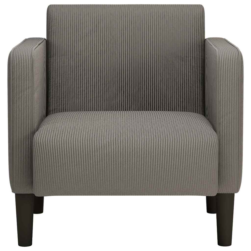 Sessel mit Armlehnen Hellgrau 54 cm Cordstoff