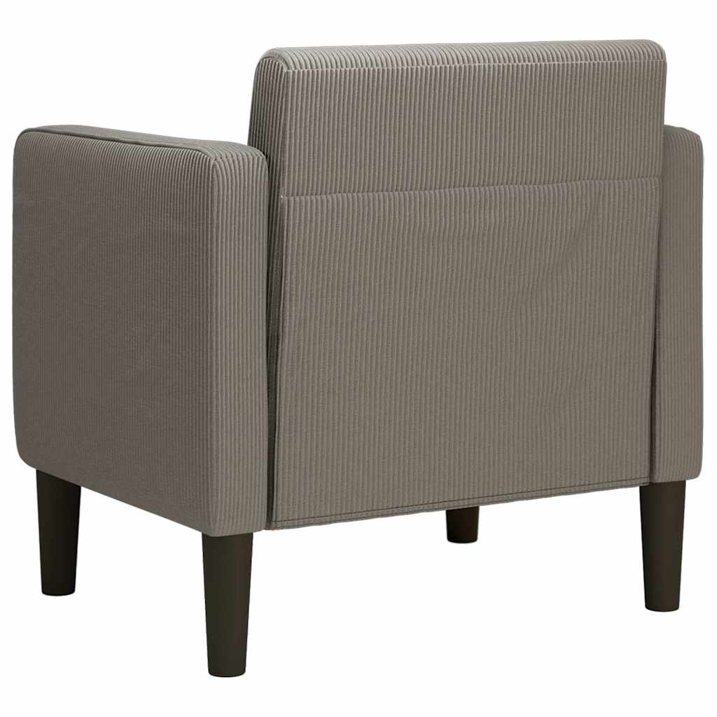 Sessel mit Armlehnen Hellgrau 54 cm Cordstoff