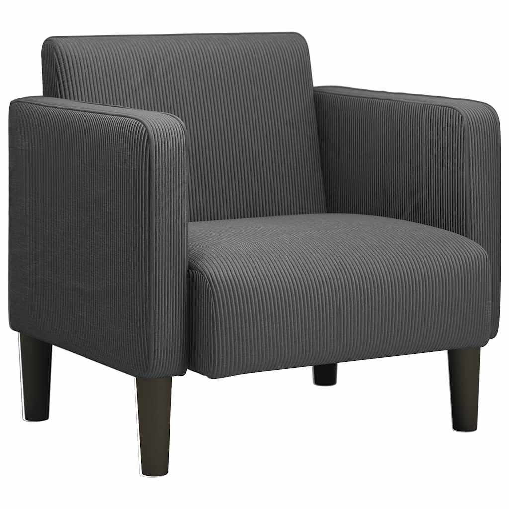 Sessel mit Armlehnen Dunkelgrau 54 cm Cordstoff
