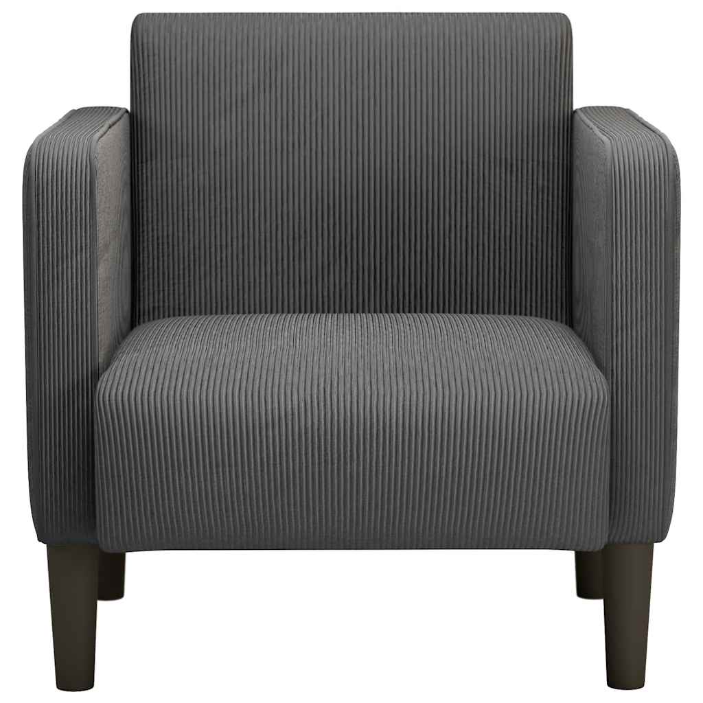 Sessel mit Armlehnen Dunkelgrau 54 cm Cordstoff
