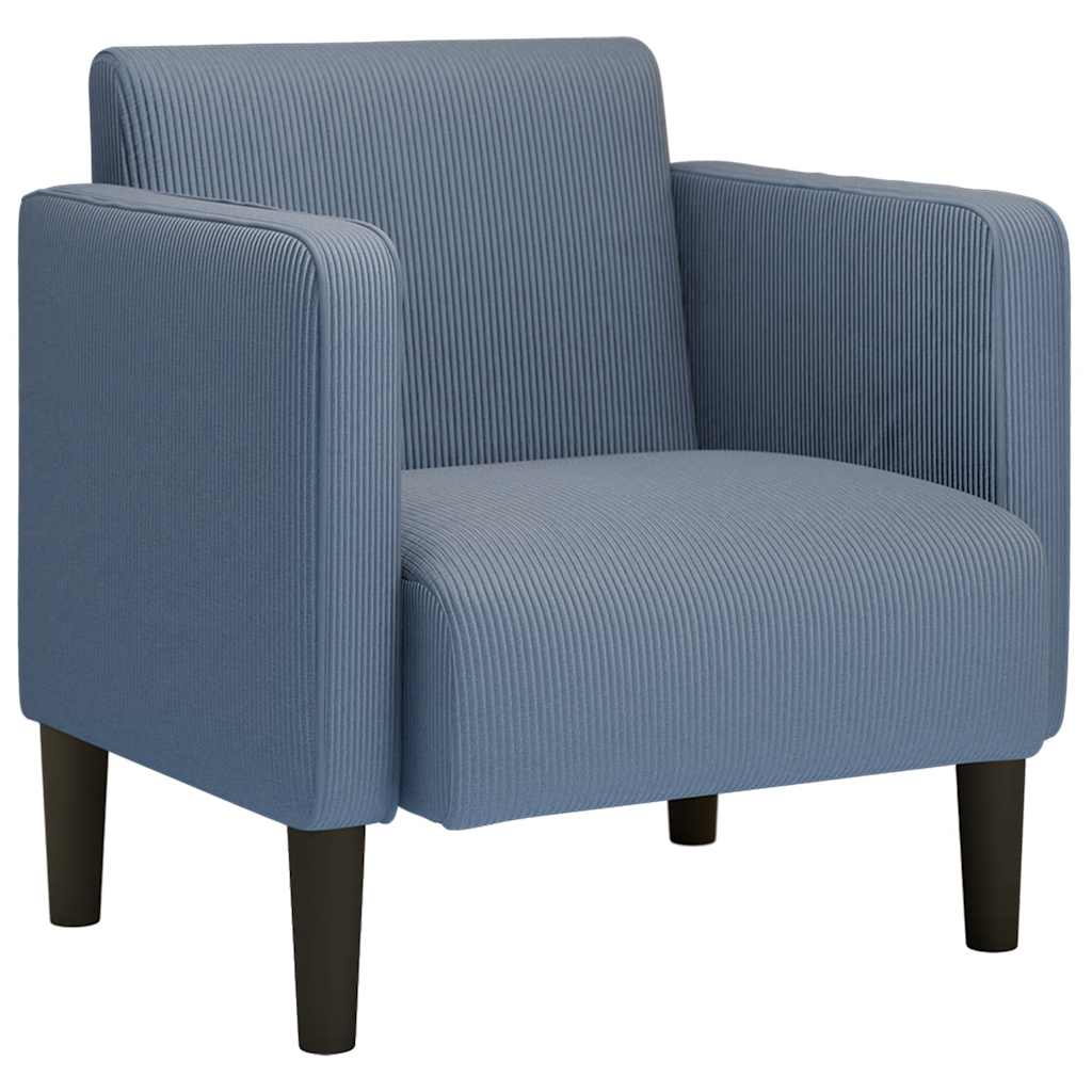 Sessel mit Armlehnen Blau 54 cm Cordstoff