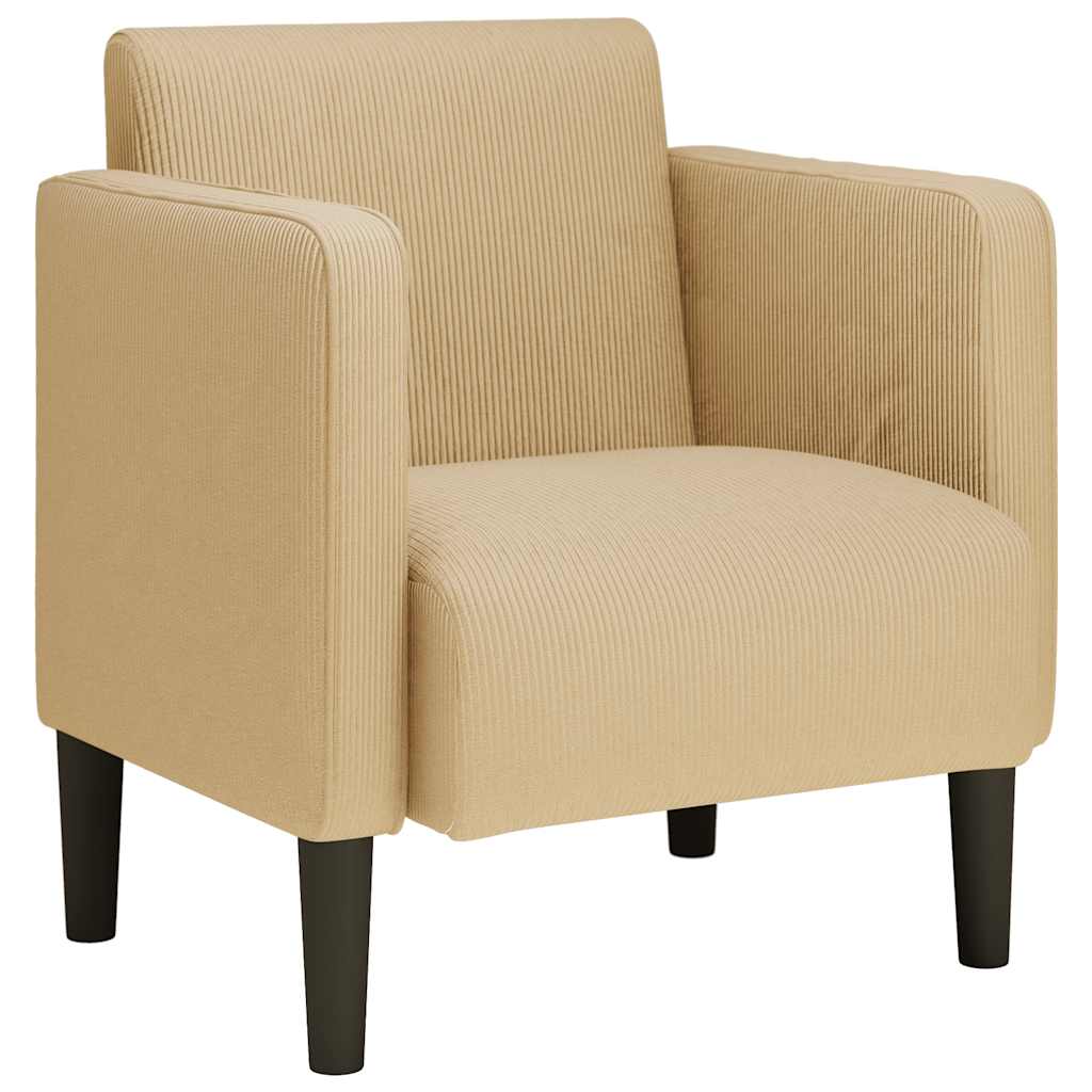 Sessel mit Armlehnen Graugrün 54 cm Cordstoff