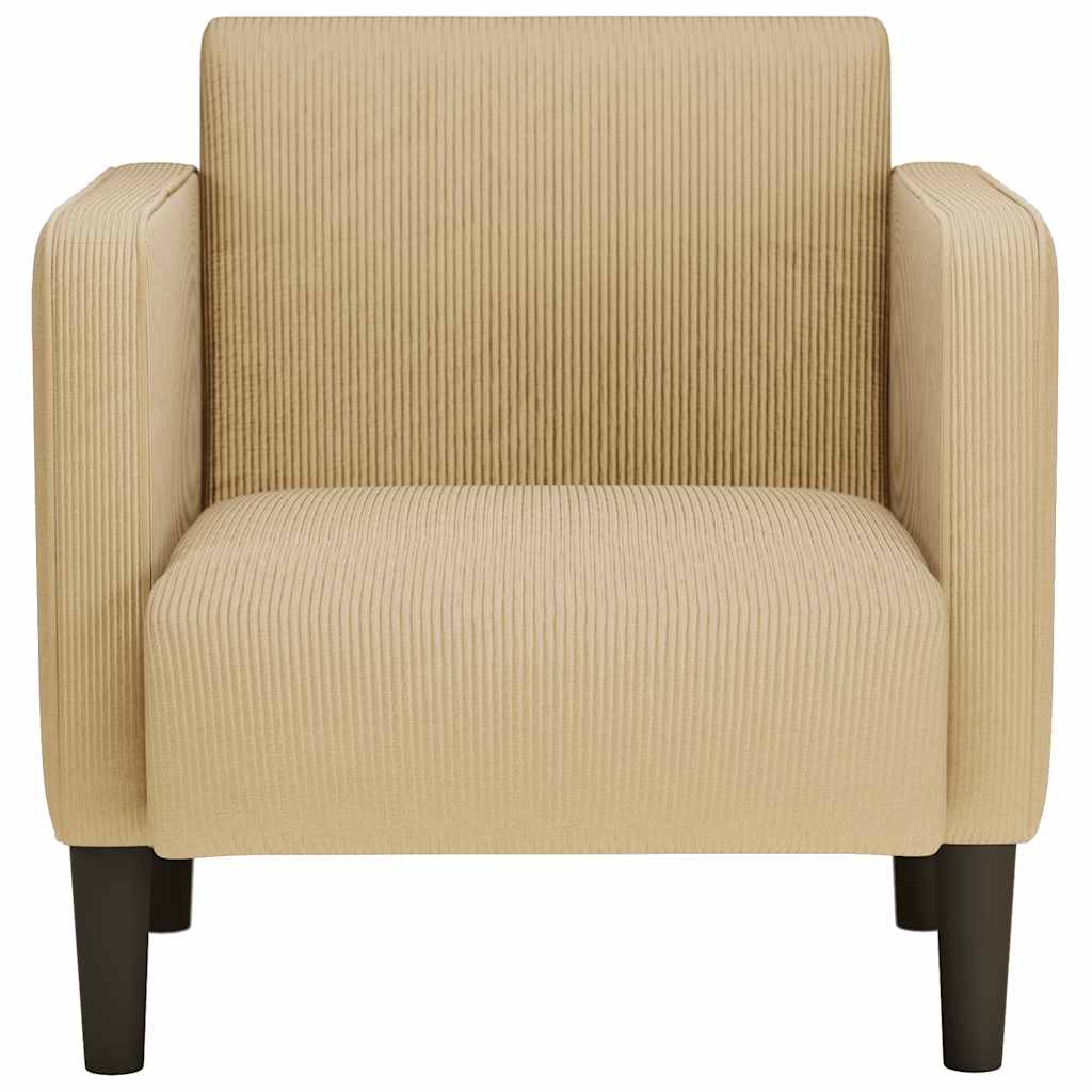 Sessel mit Armlehnen Graugrün 54 cm Cordstoff