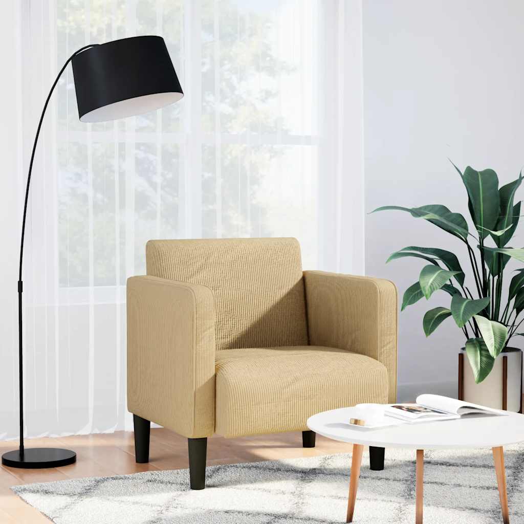 Sessel mit Armlehnen Graugrün 54 cm Cordstoff