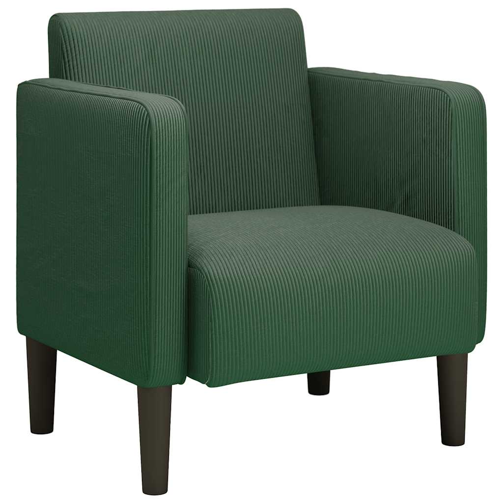 Sessel mit Armlehnen Dunkelgrün 54 cm Cordstoff
