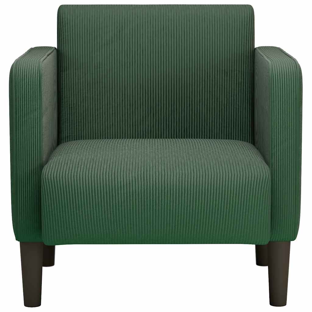 Sessel mit Armlehnen Dunkelgrün 54 cm Cordstoff