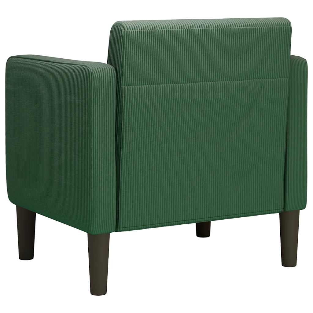 Sessel mit Armlehnen Dunkelgrün 54 cm Cordstoff
