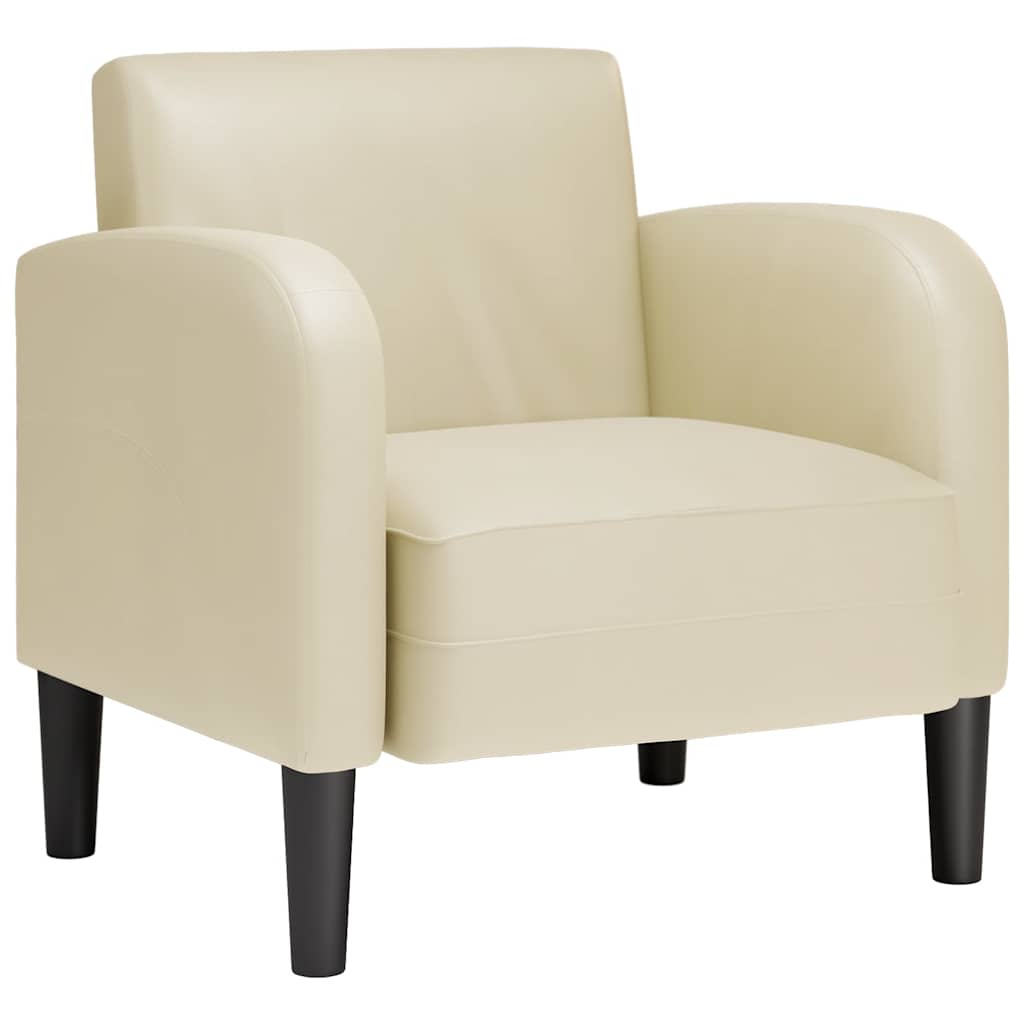 Sessel mit Armlehnen Creme 54 cm Kunstleder