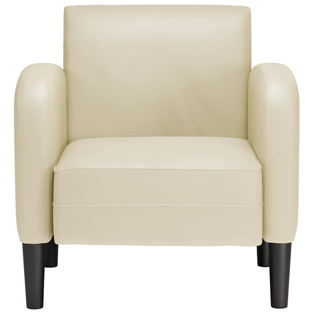 Sessel mit Armlehnen Creme 54 cm Kunstleder
