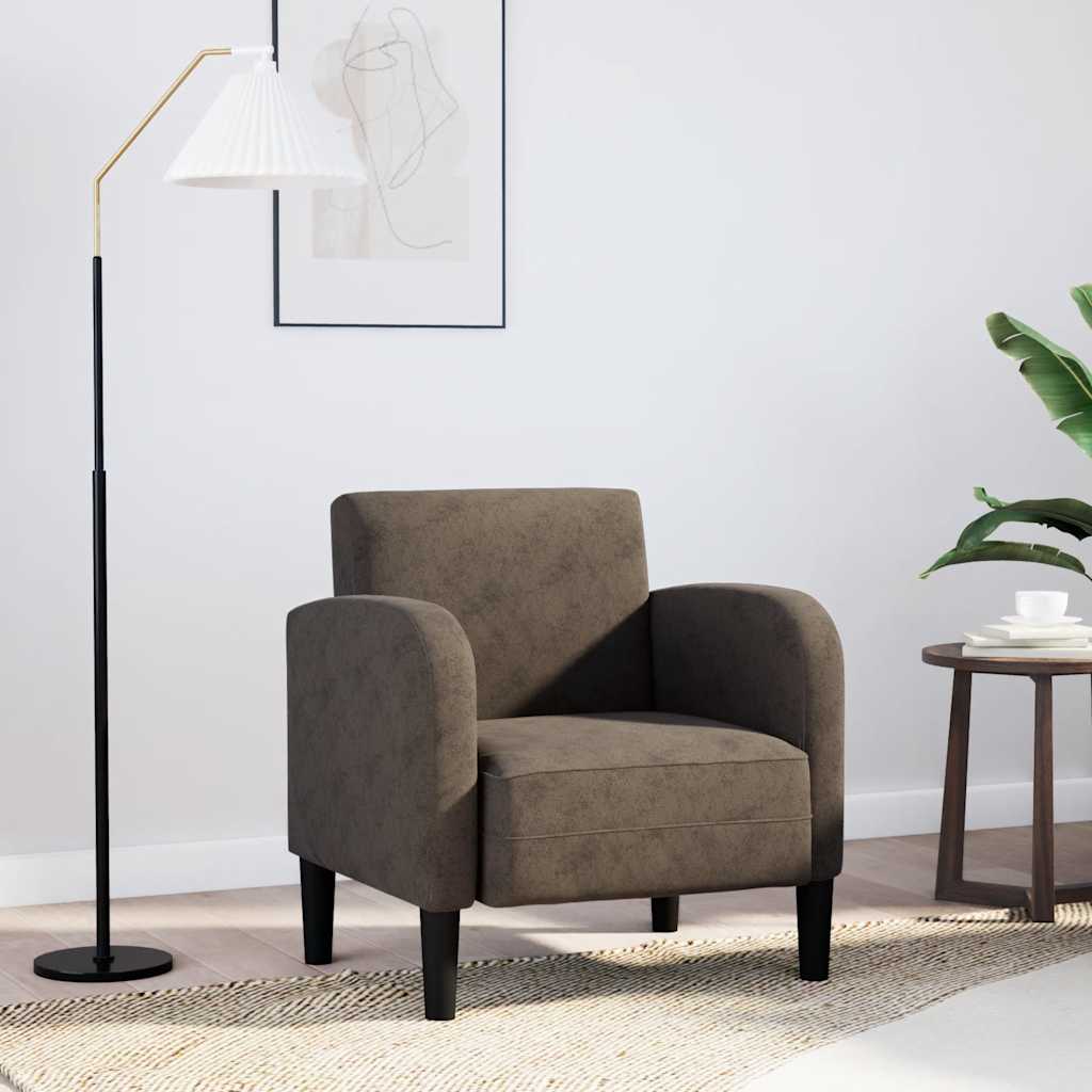 Sessel mit Armlehnen Dunkelgrau 54 cm Kunstleder