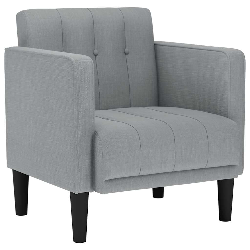 Sessel mit Armlehnen Hellgrau 53 cm Stoff