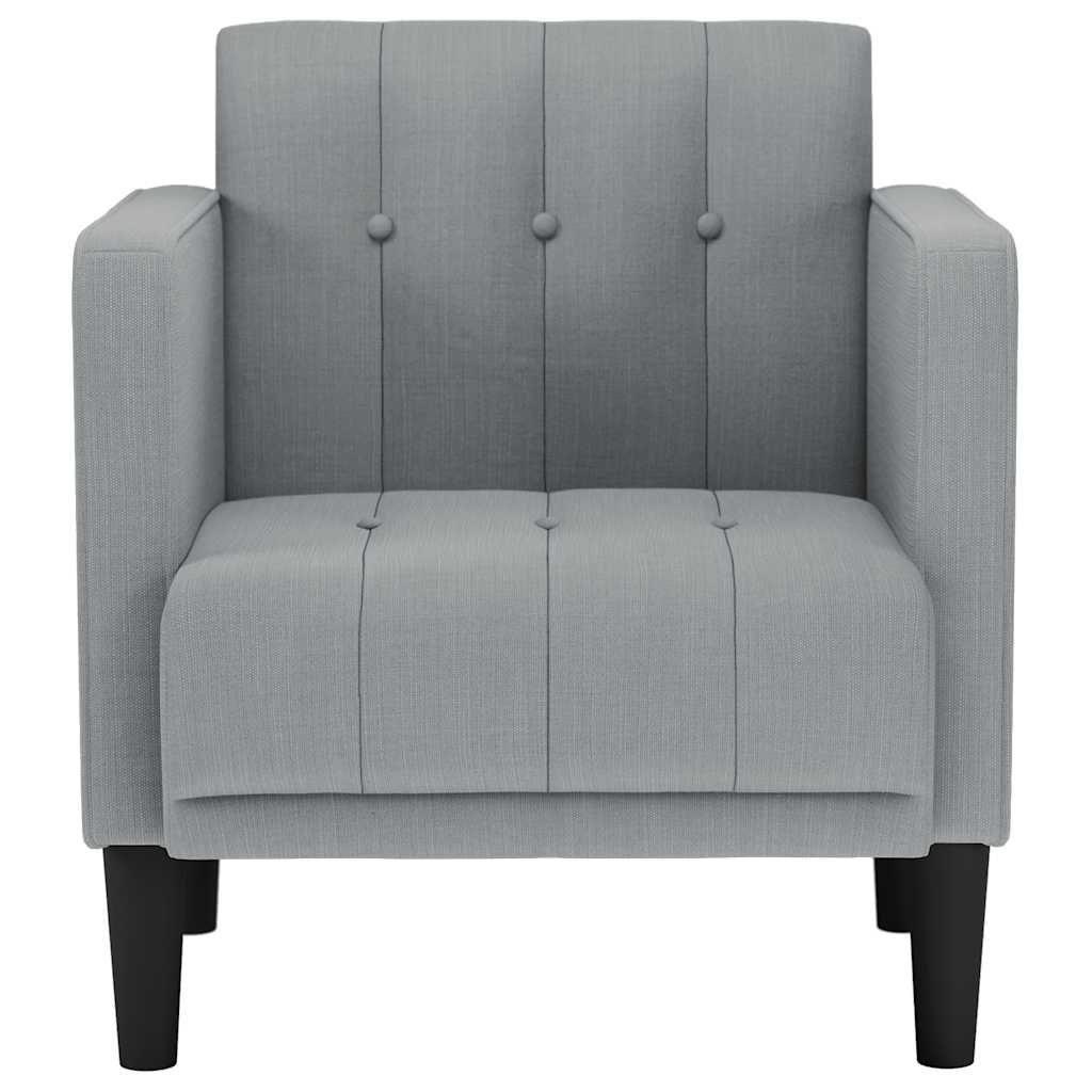 Sessel mit Armlehnen Hellgrau 53 cm Stoff