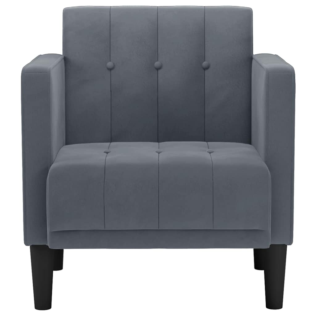 Sessel mit Armlehnen Dunkelgrau 53 cm Samt