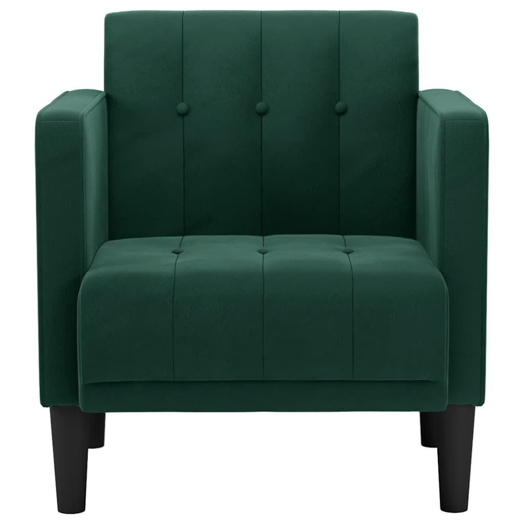 Sessel mit Armlehnen Dunkelgrün 53 cm Samt
