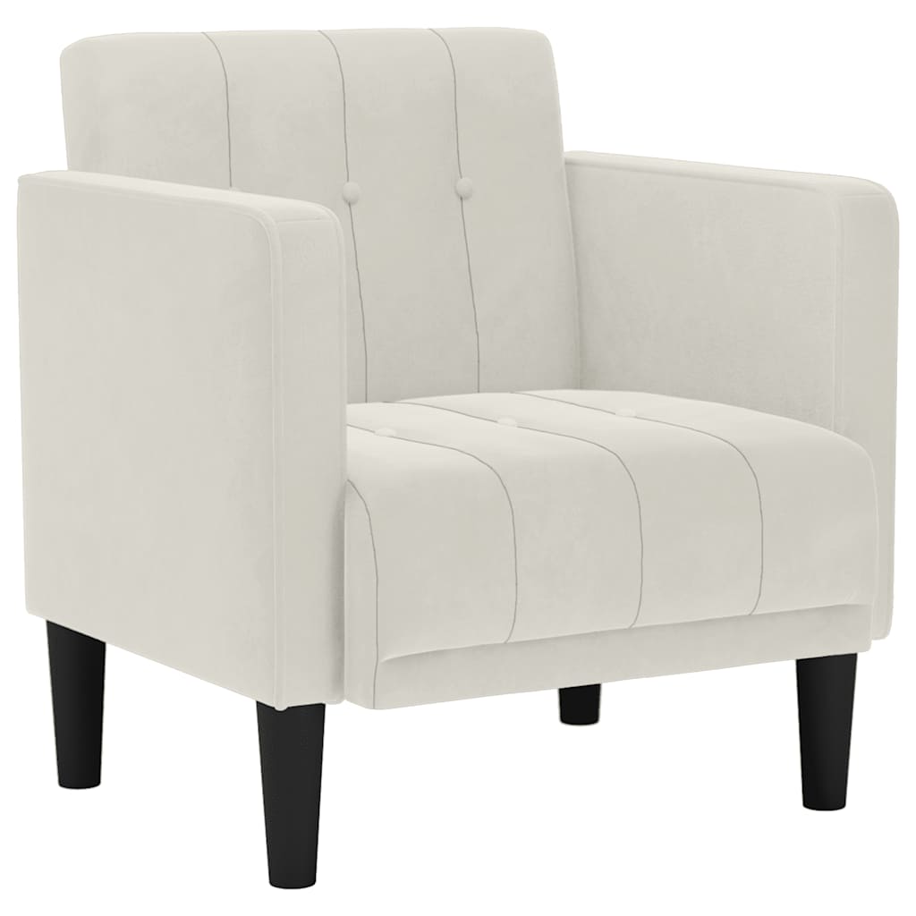 Sessel mit Armlehnen Creme 53 cm Samt