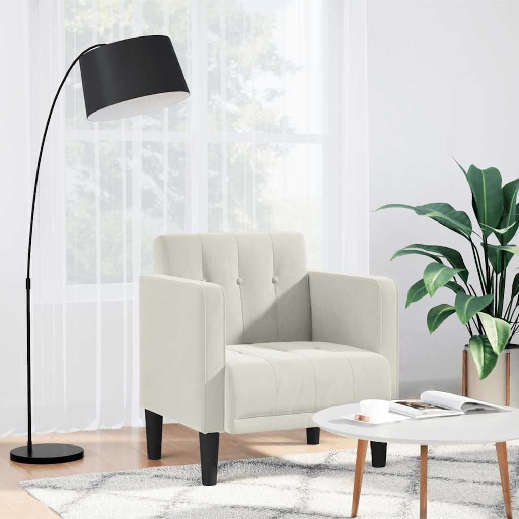 Sessel mit Armlehnen Creme 53 cm Samt