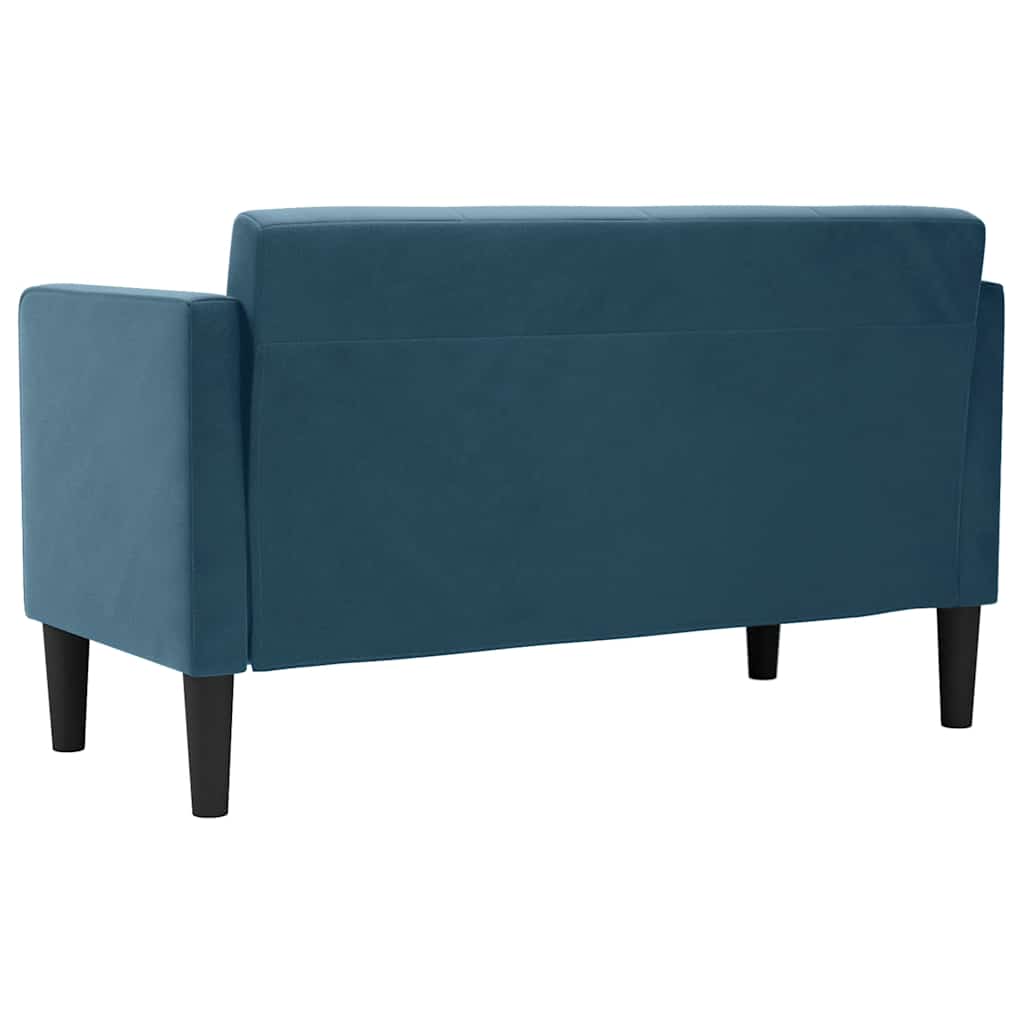 Zweisitzer-Sofa Blau 111 cm Samt