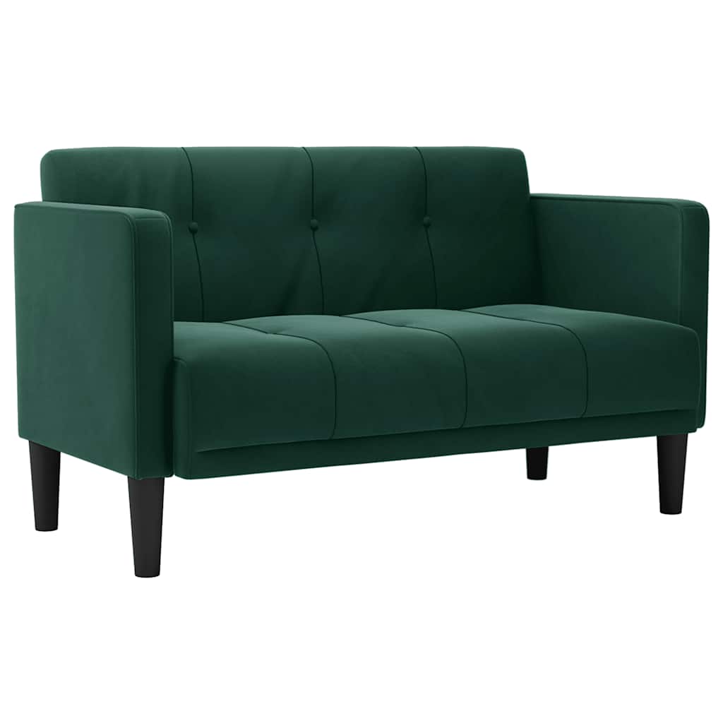 Zweisitzer-Sofa Dunkelgrün 111 cm Samt