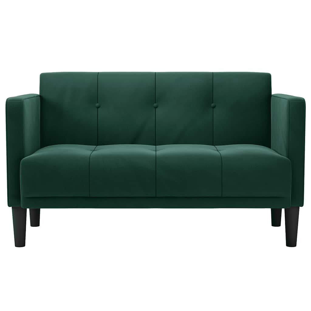 Zweisitzer-Sofa Dunkelgrün 111 cm Samt