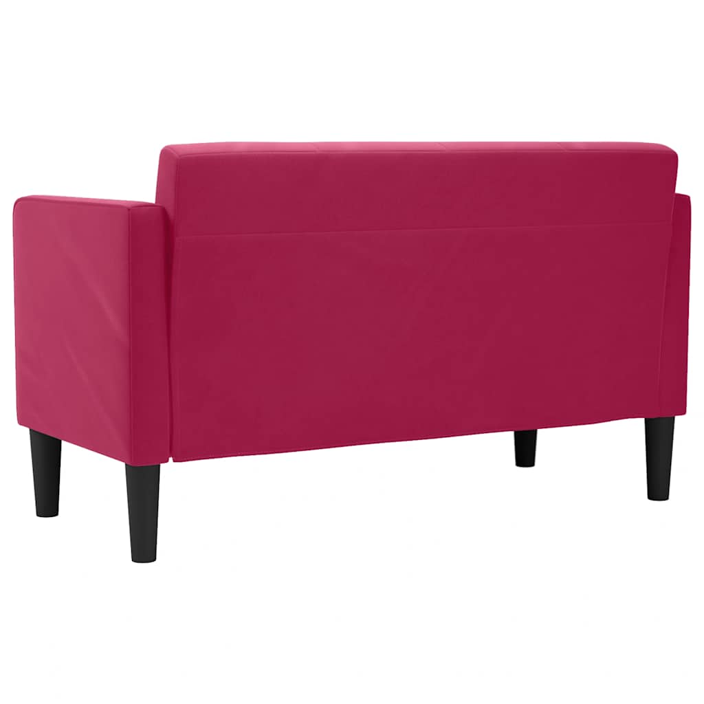 Zweisitzer-Sofa Weinrot 111 cm Samt