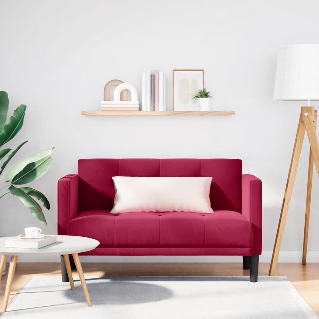 Zweisitzer-Sofa Weinrot 111 cm Samt