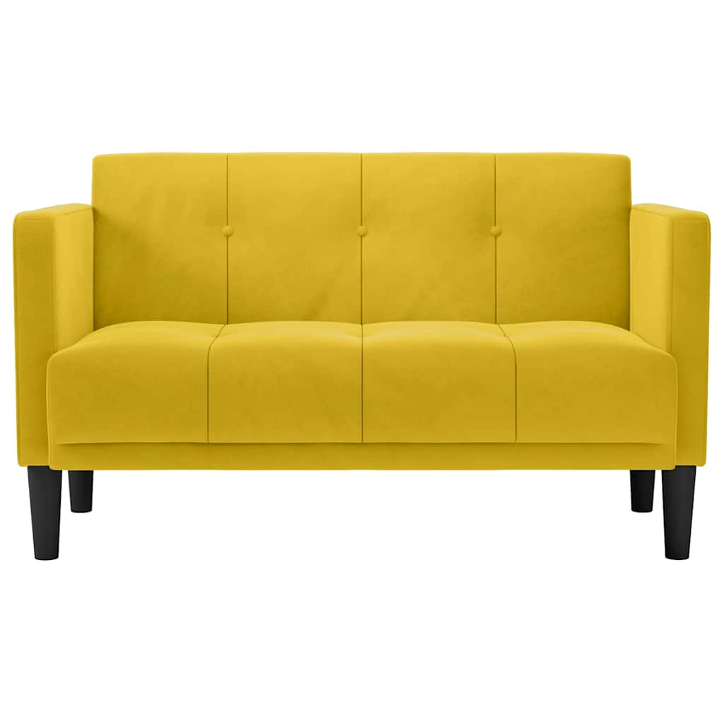 Zweisitzer-Sofa Gelb 111 cm Samt
