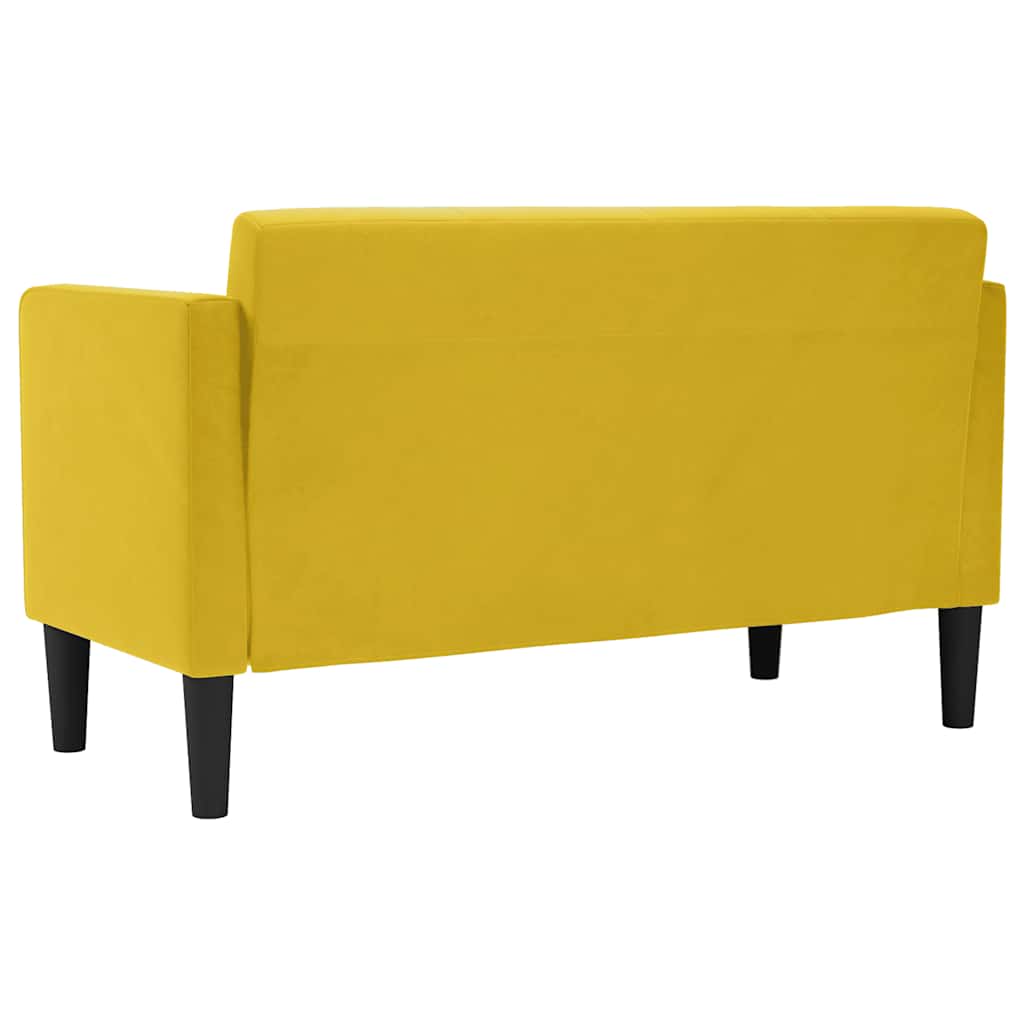 Zweisitzer-Sofa Gelb 111 cm Samt