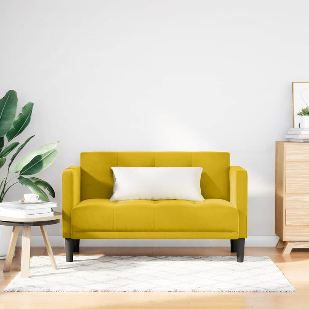 Zweisitzer-Sofa Gelb 111 cm Samt