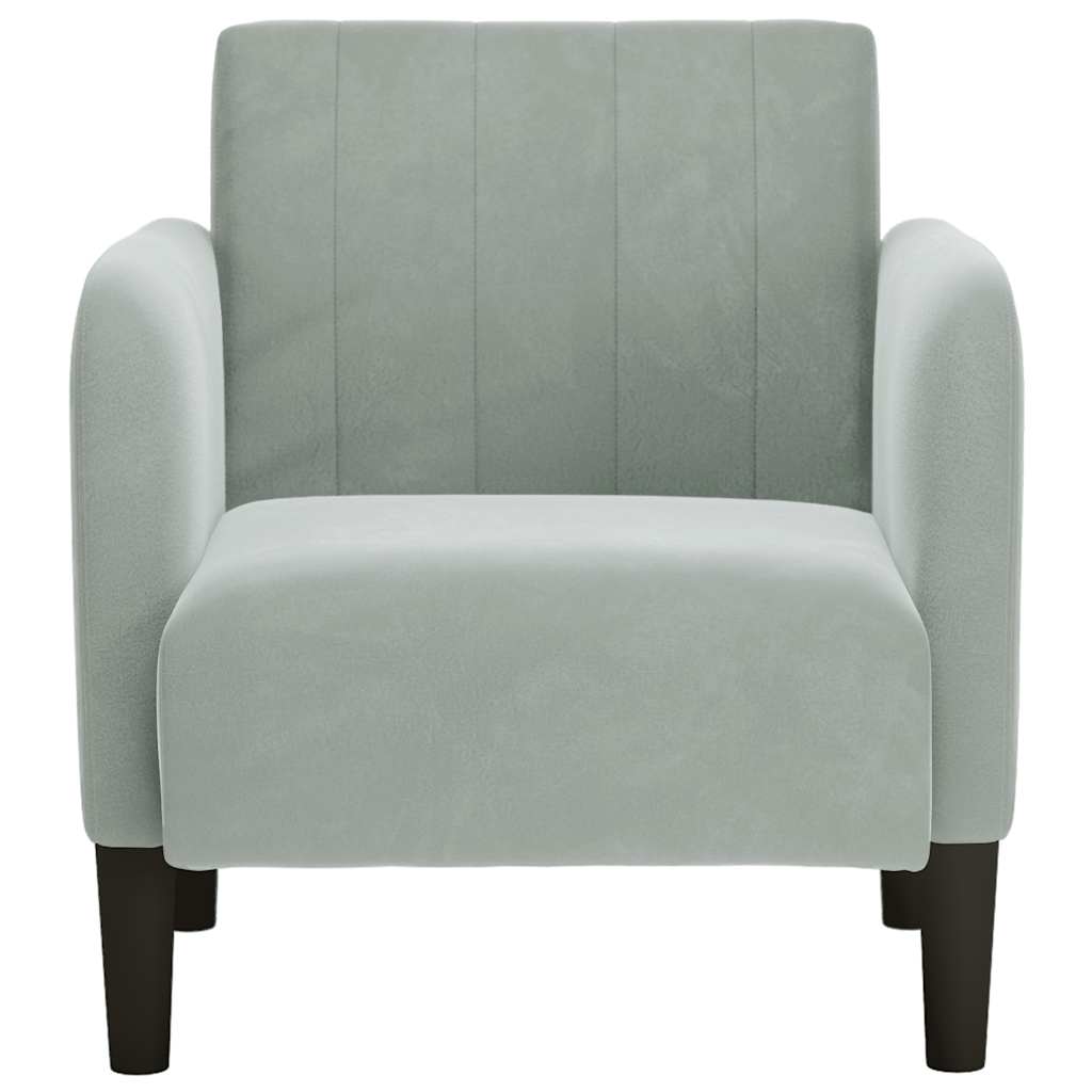 Sessel mit Armlehnen Hellgrau 54 cm Samt