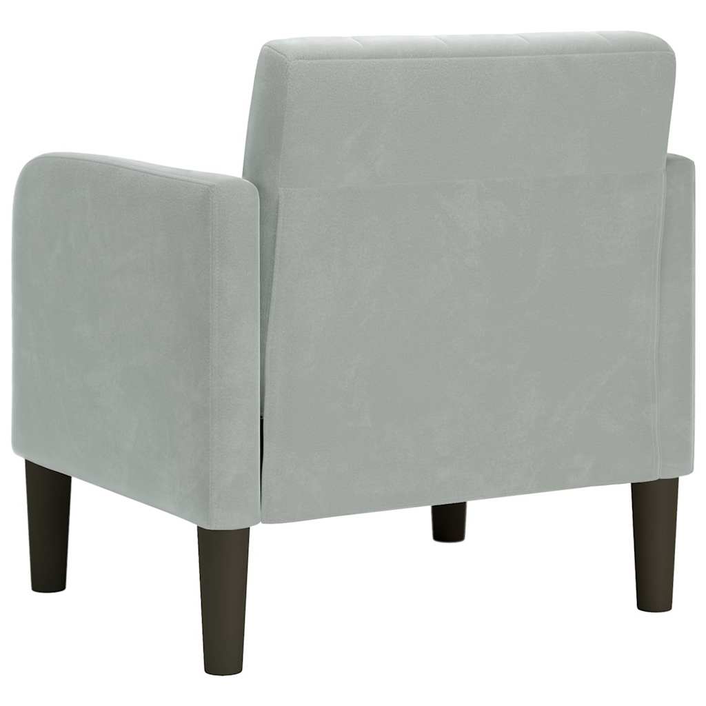 Sessel mit Armlehnen Hellgrau 54 cm Samt