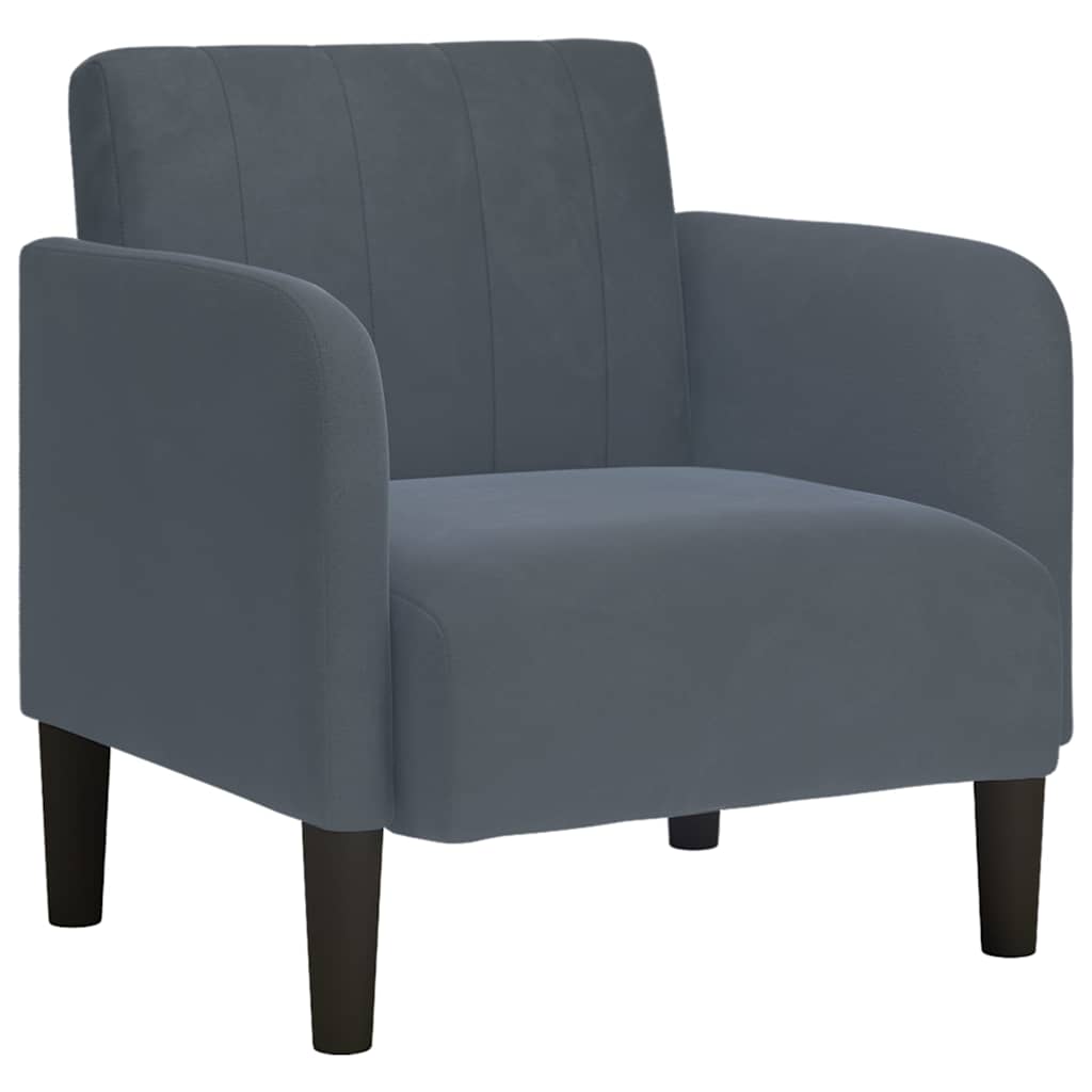 Sessel mit Armlehnen Dunkelgrau 54 cm Samt
