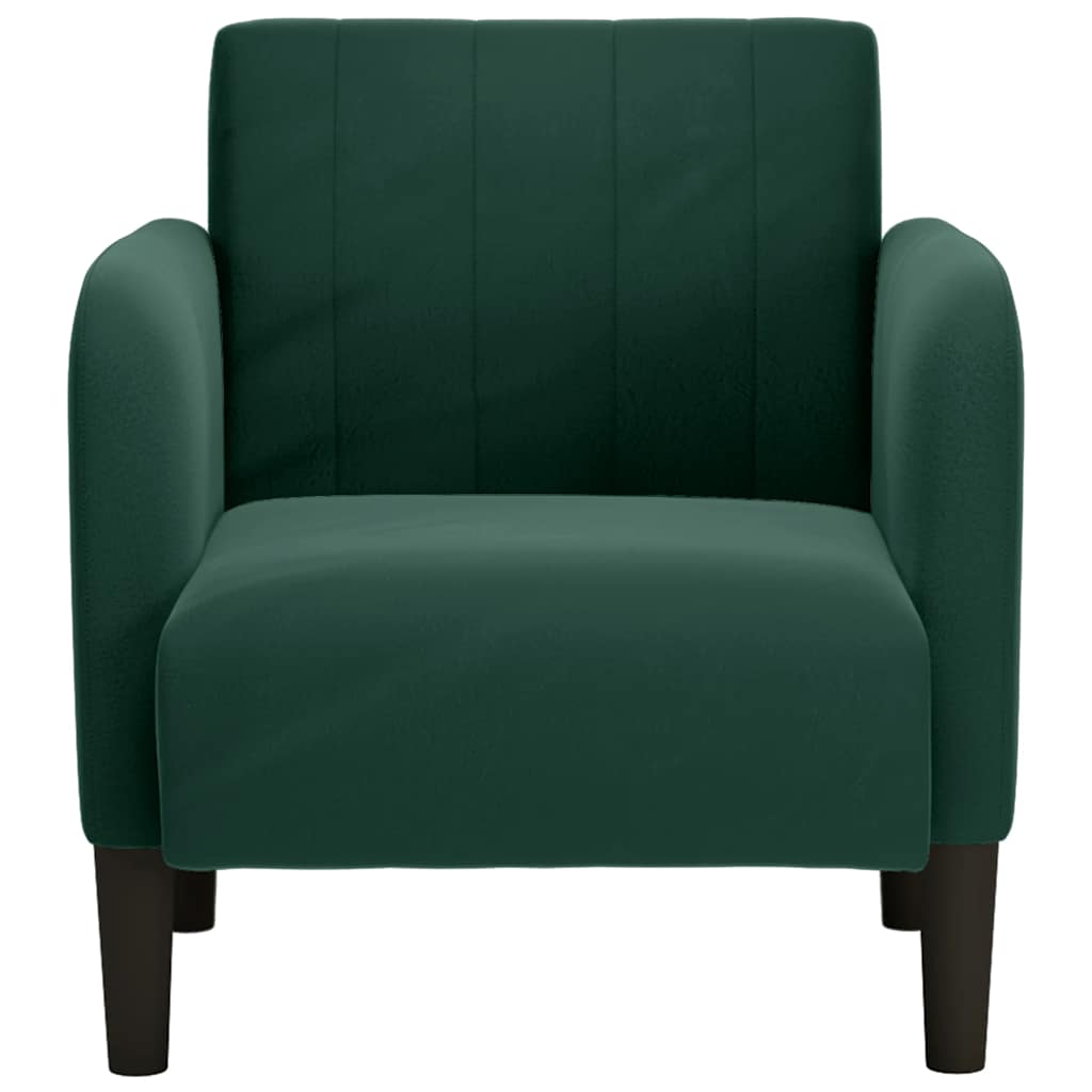 Sessel mit Armlehnen Dunkelgrün 54 cm Samt