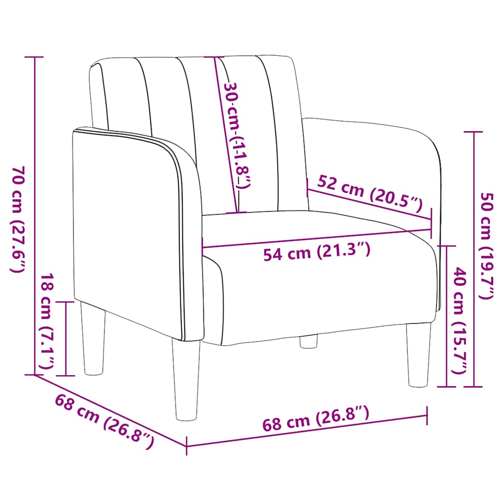 Sessel mit Armlehnen Rosa 54 cm Samt
