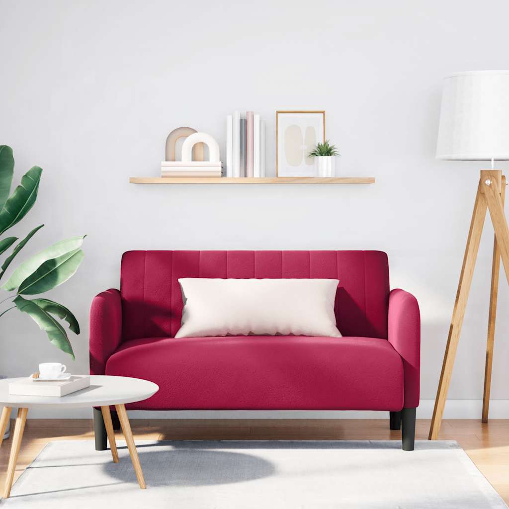 Zweisitzer-Sofa Weinrot 109 cm Samt